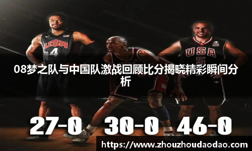 08梦之队与中国队激战回顾比分揭晓精彩瞬间分析
